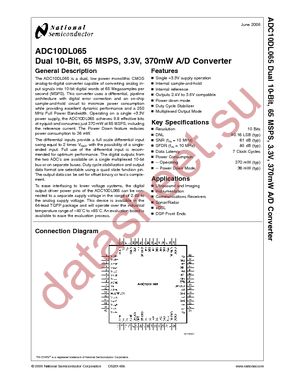 ADC10DL065CIVS/NOPB datasheet  